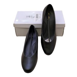 Angel Steps Women's Black Amelia Pumps Low Heel Shoes with Rounded Toe Size 9.5